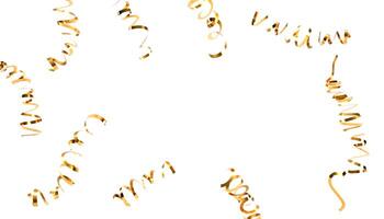 Gold shiny confetti isolated on white background 3d rendering illustration. photo