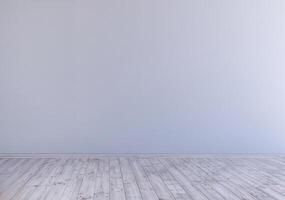 Empty room with light grey wall background mockup design with wooden floor, 3d rendering illustration. photo