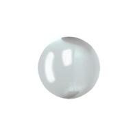 Realistic 3D glass ball isolated on white background, transparent glass sphere or bubble, 3d rendering. photo