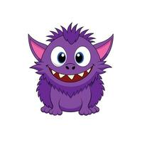 Purple monster mascot illustration vector