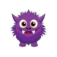 Smile Purple monster mascot illustration vector