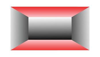 White and Red color empty room interior. 3D rendering white background illustration. vector
