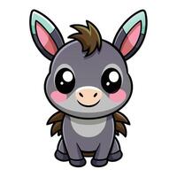 a cartoon donkey with big eyes and ears vector