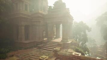 Mysterious ancient temple hidden in the jungles of Myanmar illuminated by mist video
