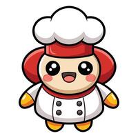 a cartoon chef character with a red hat vector