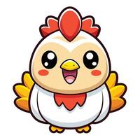 a cartoon chicken with a red and white hat vector