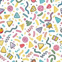 a colorful pattern with confetti and other items vector