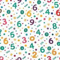 seamless pattern with colorful numbers and dots vector
