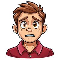 a man with a sad face looking at something vector