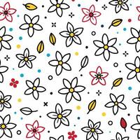 floral seamless pattern with flowers and leaves vector