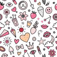 seamless pattern with pink and white objects vector