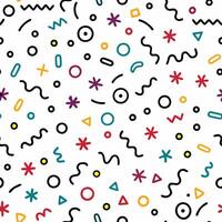 seamless pattern with colorful geometric shapes and lines vector