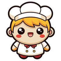 a cartoon chef character with a red hat vector