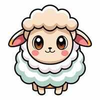 a cute little sheep with big eyes vector