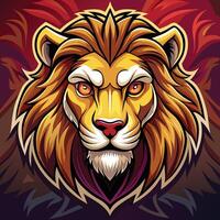 lion head on a colorful background vector