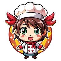 a cartoon chef character with a red hat vector