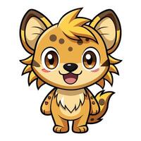 a cartoon cheetah with big eyes and a big smile vector