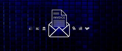 Invoice and online digital statements concept, Financial report and bank management with online payment concept E.invoice invoice. photo