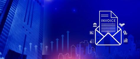 Invoice and online digital statements concept, Financial report and bank management with online payment concept E.invoice invoice. photo