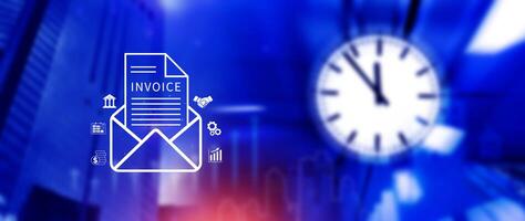 Invoice and online digital statements concept, Financial report and bank management with online payment concept E.invoice invoice. photo