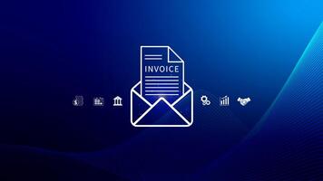 Invoice and online digital statements concept, Financial report and bank management with online payment concept E.invoice invoice. photo