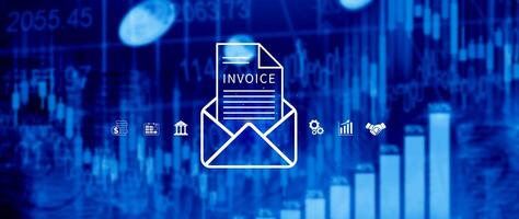 Invoice and online digital statements concept, Financial report and bank management with online payment concept E.invoice invoice. photo