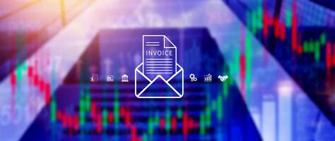 Invoice and online digital statements concept, Financial report and bank management with online payment concept E.invoice invoice. photo