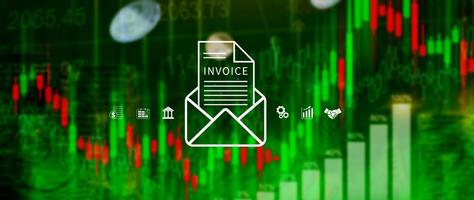 Invoice and online digital statements concept, Financial report and bank management with online payment concept E.invoice invoice. photo