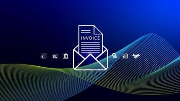 Invoice and online digital statements concept, Financial report and bank management with online payment concept E.invoice invoice. photo