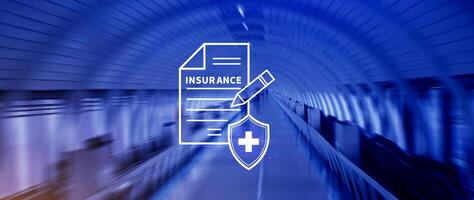 Insurance concept, medical coverage planning, hospital payments, representing different types of insurance such as health, home, car, travel, and policy management. photo