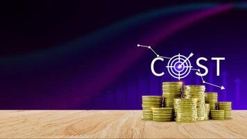 Cost reduction concept, Expenses and saving money, Business strategy and project management, with growth graph of quality control, cost reduction, efficient business and budget cutting. photo