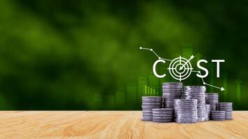 Cost reduction concept, Expenses and saving money, Business strategy and project management, with growth graph of quality control, cost reduction, efficient business and budget cutting. photo