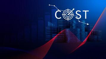 Cost reduction concept, Expenses and saving money, Business strategy and project management, with growth graph of quality control, cost reduction, efficient business and budget cutting. photo