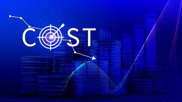 Cost reduction concept, Expenses and saving money, Business strategy and project management, with growth graph of quality control, cost reduction, efficient business and budget cutting. photo