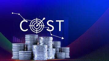 Cost reduction concept, Expenses and saving money, Business strategy and project management, with growth graph of quality control, cost reduction, efficient business and budget cutting. photo