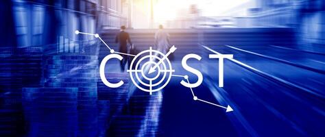 Cost reduction concept, Expenses and saving money, Business strategy and project management, with growth graph of quality control, cost reduction, efficient business and budget cutting. photo
