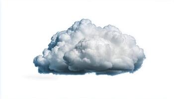 A large, fluffy cloud drifts gently in a bright blue sky, creating a serene atmosphere photo