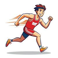 a cartoon man running in a race vector