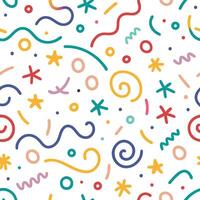 a colorful pattern with various shapes and lines vector