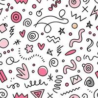 seamless pattern with doodles and shapes vector
