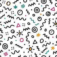 seamless pattern with colorful geometric shapes and lines vector
