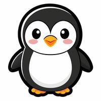 a cartoon penguin with a white background vector