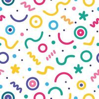 seamless pattern with colorful shapes and circles vector