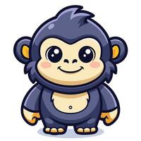 a cartoon monkey with big eyes and a big nose vector