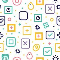 a colorful pattern with icons and symbols vector