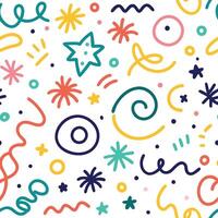 a colorful pattern with various shapes and stars vector