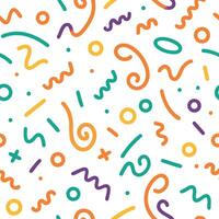 a colorful pattern with many different shapes and lines vector