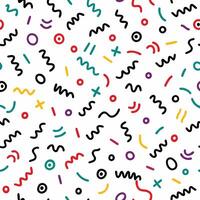 seamless pattern with colorful shapes and lines vector