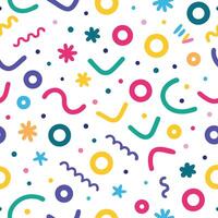 seamless pattern with colorful shapes and circles vector