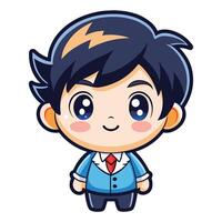 a cartoon character of a boy in a suit vector